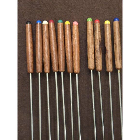 Set of 6+ Vintage 1970’s Fondue Forks Japan Stainless Steel - Picture 2 of 8